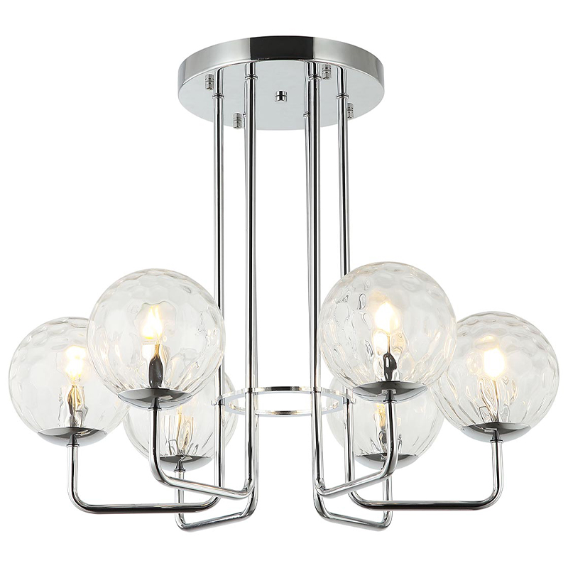 Люстра Hartley Chandelier 6 Хром Прозрачный Люстра Hartley Chandelier 6 Хром Прозрачный в Орле | Loft Concept