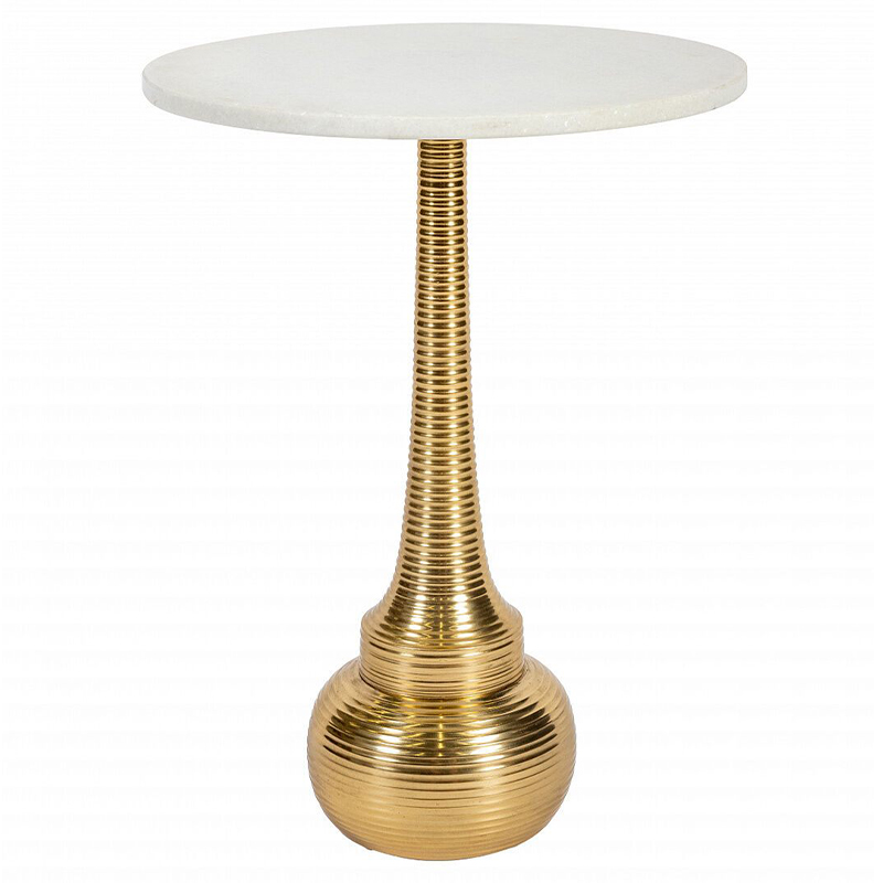 Кофейный стол с белой столешницей из мрамора Table White Marble Белый Золотой Кофейный стол с белой столешницей из мрамора Table White Marble Белый Золотой в Орле | Loft Concept
