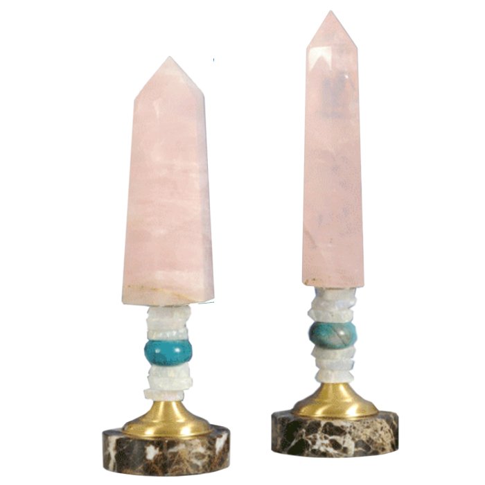 Аксессуар розовый кварц Pointe cristal quartz rose Латунь Розовый Аксессуар розовый кварц Pointe cristal quartz rose Латунь Розовый в Орле | Loft Concept