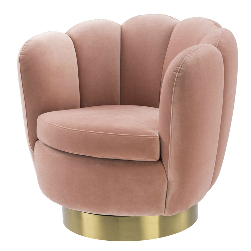 Кресло Eichholtz Swivel Chair Mirage nude Розовый пастельный Матовая латунь Кресло Eichholtz Swivel Chair Mirage nude Розовый пастельный Матовая латунь в Орле | Loft Concept