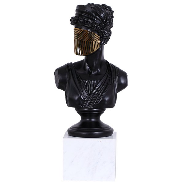 Статуэтка Bust Woman in Mask Черный Белый Золотой Статуэтка Bust Woman in Mask Черный Белый Золотой в Орле | Loft Concept