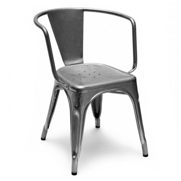 Кухонный стул Tolix ArmChair Нержавеющая сталь Голубой Желтый Зеленый Красный Оранжевый Белый Салатовый Черный Серый Синий в Орле | Loft Concept 