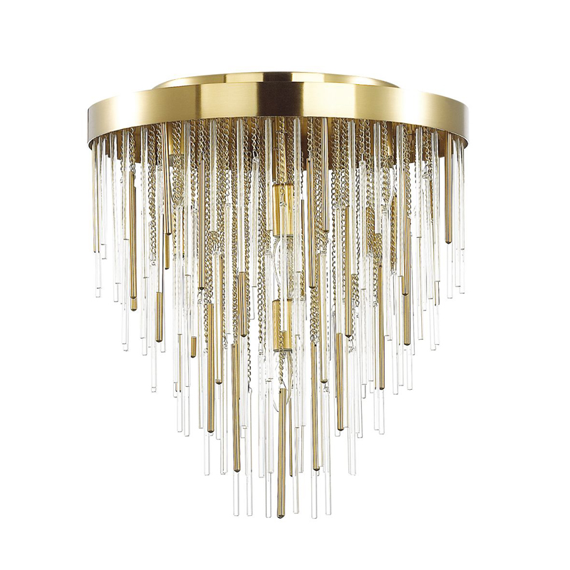 Потолочный светильник Luxury Gold & Glass Stripes Золотой Потолочный светильник Luxury Gold & Glass Stripes Золотой в Орле | Loft Concept