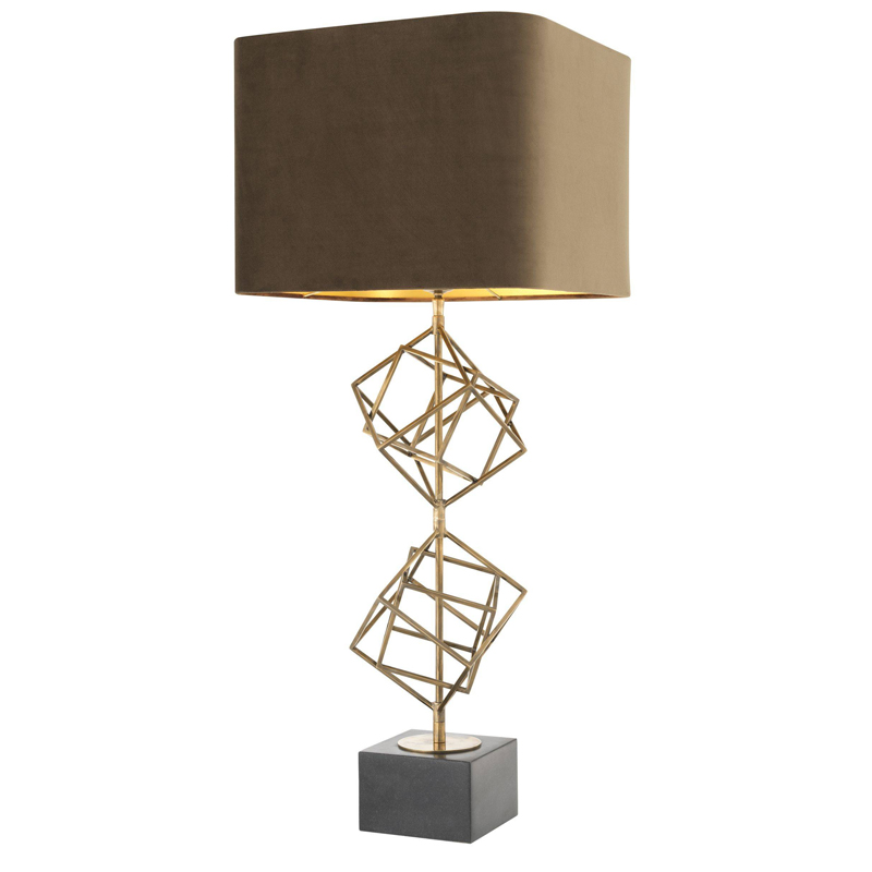 Настольная лампа Eichholtz Table Lamp Matrix brass Мокко Винтажная латунь Серый Настольная лампа Eichholtz Table Lamp Matrix brass Мокко Винтажная латунь Серый в Орле | Loft Concept