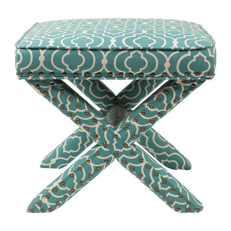 Пуф Turquoise Ornament Бирюзовый Белый Пуф Turquoise Ornament Бирюзовый Белый в Орле | Loft Concept