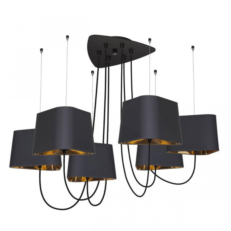 Люстра Designheure Lighting Black 6 плафонов Черный Золотой Люстра Designheure Lighting Black 6 плафонов Черный Золотой в Орле | Loft Concept