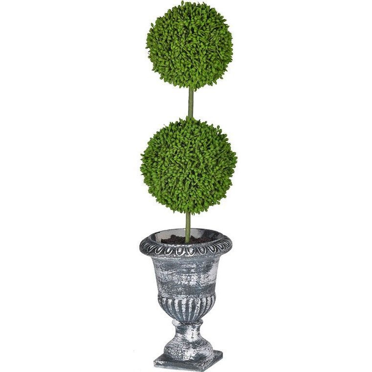 Декоративный искусственное растение Double boxwood Зеленый Бежевый Серый Декоративный искусственное растение Double boxwood Зеленый Бежевый Серый в Орле | Loft Concept