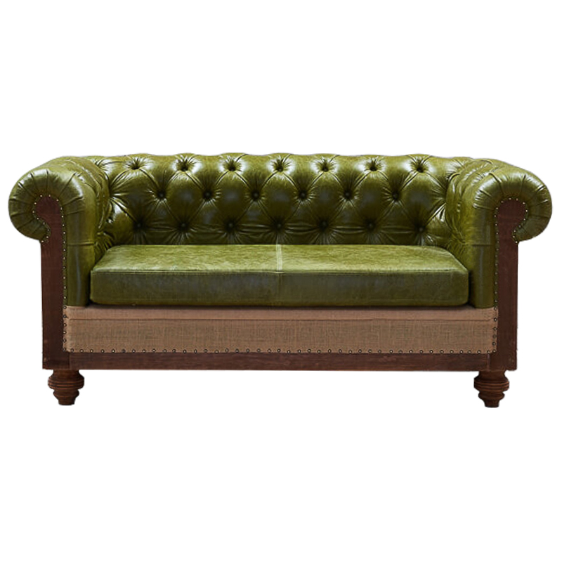 Диван Deconstructed Chesterfield Sofa double green leather Коричневый Зеленый ivory ( слоновая кость ) Диван Deconstructed Chesterfield Sofa double green leather Коричневый Зеленый ivory ( слоновая кость ) в Орле | Loft Concept