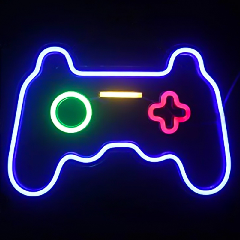 Неоновая настенная лампа Joystick Neon Wall Lamp Синий Зеленый Красный Желтый Прозрачный в Орле | Loft Concept 