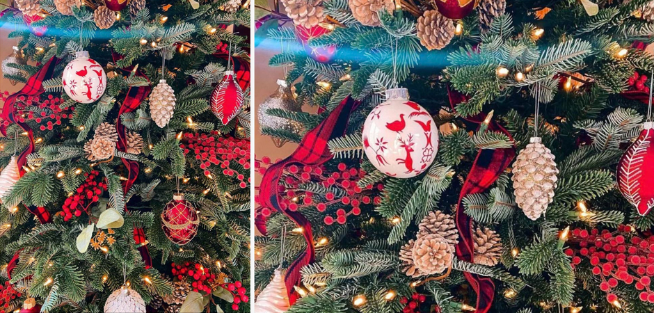 Дизайнерская Елка Украшенная Золотым и Белым декором Pine Cones and Red Decor Дизайнерская Елка Украшенная Золотым и Белым декором Pine Cones and Red Decor - Loft-Concept в Орле