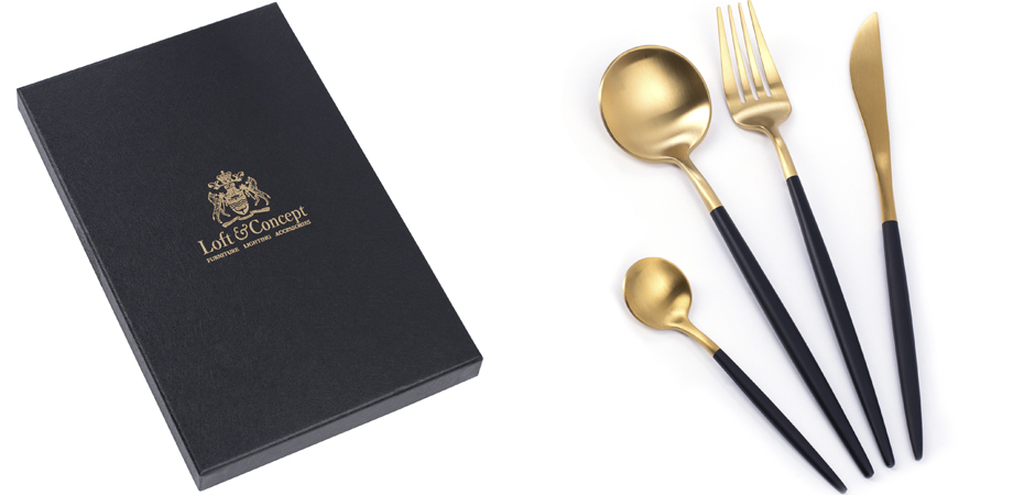Столовые приборы Gold and Black Столовые приборы Gold and Black - Loft-Concept в Орле