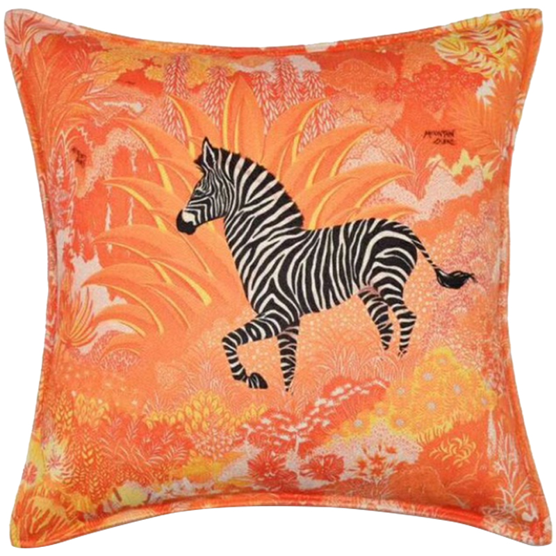 Декоративная подушка Hermes Zebra 30 Оранжевый Декоративная подушка Hermes Zebra 30 Оранжевый в Орле | Loft Concept