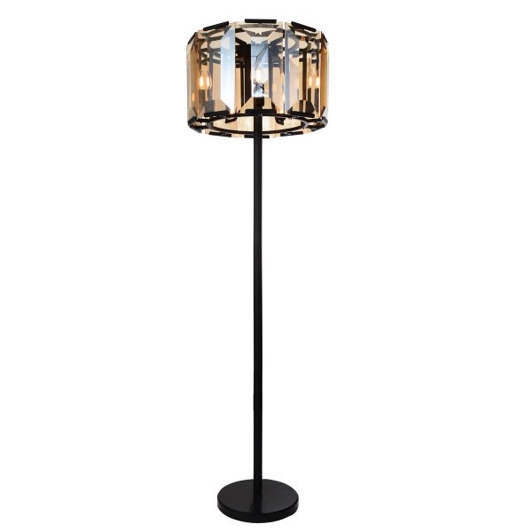 Напольная лампа Harlow Crystal Round Floor Amber Черный Янтарь (Amber) Напольная лампа Harlow Crystal Round Floor Amber Черный Янтарь (Amber) в Орле | Loft Concept