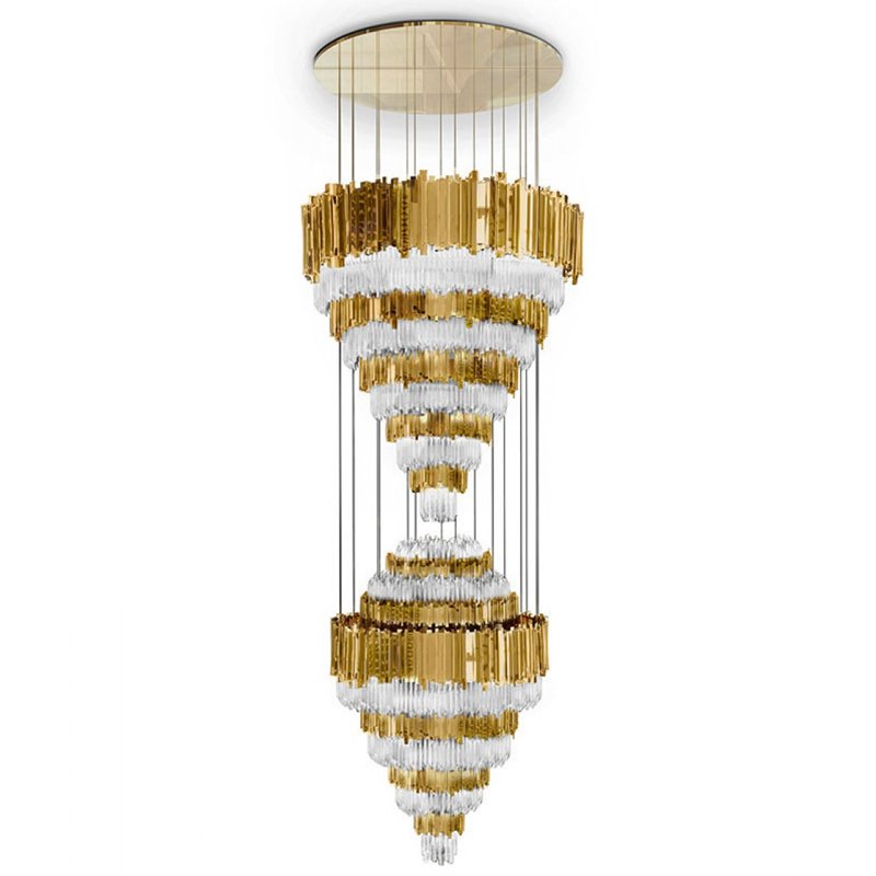 Люстра Luxxu Empire Chandelier XL Глянцевое золото Прозрачное Стекло в Орле | Loft Concept 