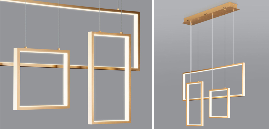 Люстра Rectangle Geometry Chandelier Gold 3 Люстра Rectangle Geometry Chandelier Gold 3 - Loft-Concept в Орле