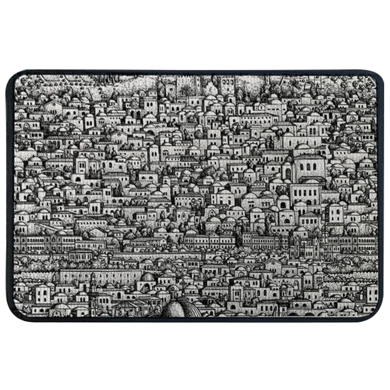 Ковер для прихожей и ванной Fornasetti Mediterranea Rug Черно-белый Ковер для прихожей и ванной Fornasetti Mediterranea Rug Черно-белый в Орле | Loft Concept
