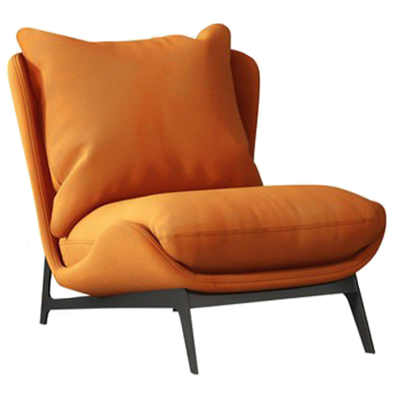Кресло Maxwell Orange Textile Leather Armchair Оранжевый Черный Кресло Maxwell Orange Textile Leather Armchair Оранжевый Черный в Орле | Loft Concept