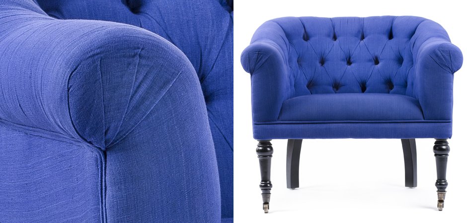 Кресло Chair Bentley кресло синий лен Кресло Chair Bentley кресло синий лен - Loft-Concept в Орле