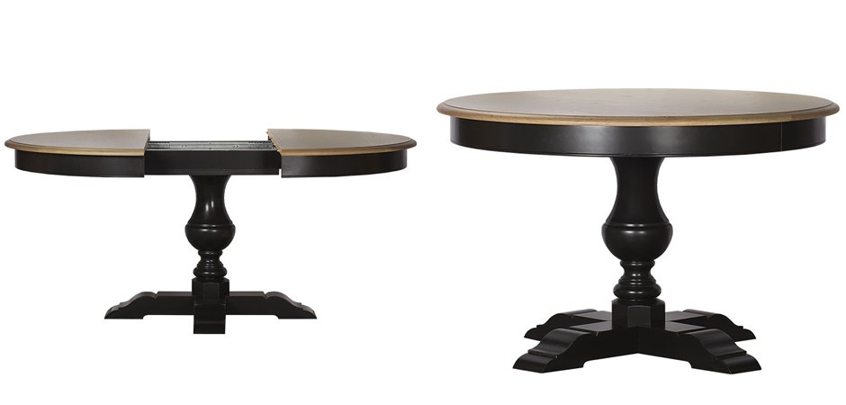 Provence Round Dining Table black раскладной стол Provence Round Dining Table black раскладной стол - Loft-Concept в Орле