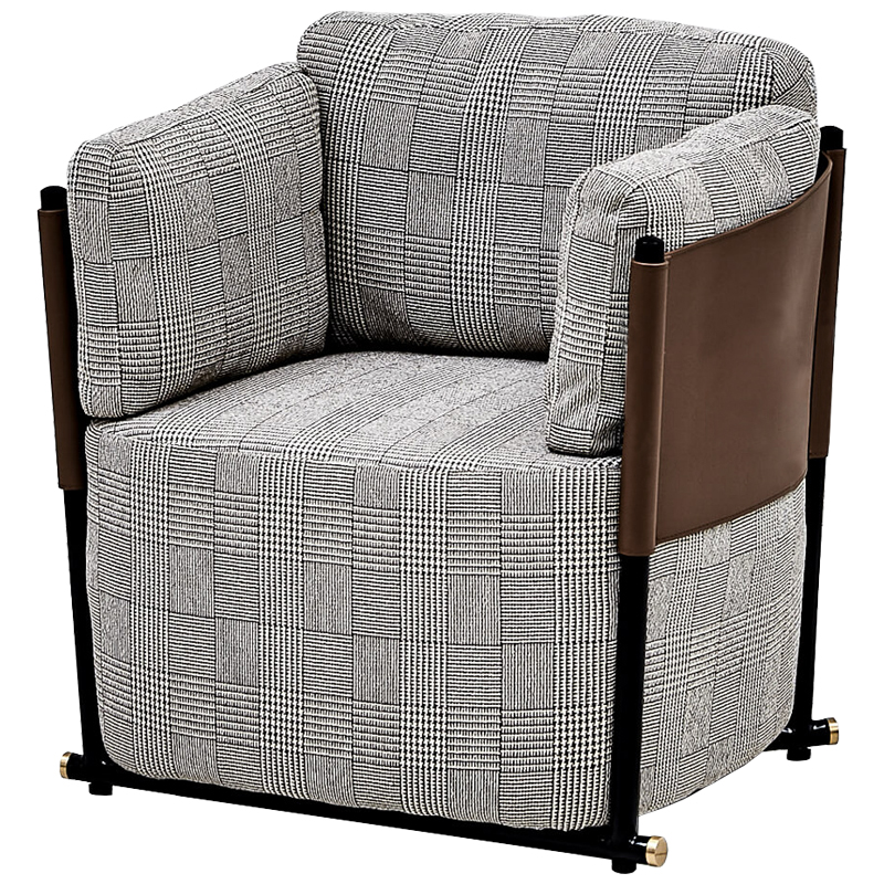 Кресло Furness Chair Черно-белый Коричневый Черный Кресло Furness Chair Черно-белый Коричневый Черный в Орле | Loft Concept