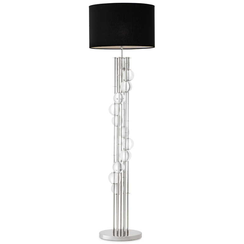Торшер Eichholtz Floor Lamp Lorenzo Nickel & black Никель Черный Прозрачный Торшер Eichholtz Floor Lamp Lorenzo Nickel & black Никель Черный Прозрачный в Орле | Loft Concept