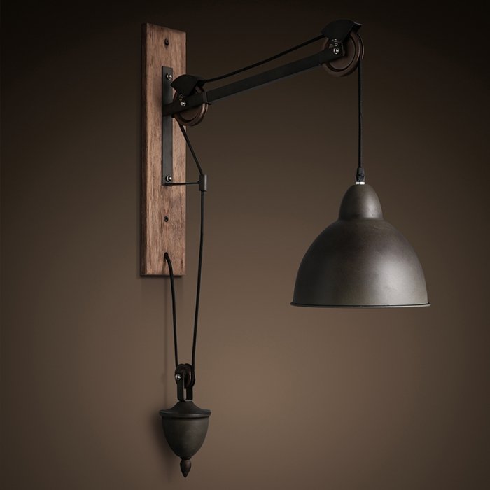 Настенный светильник Steampank Rust Iron Wall Lamp Черный Настенный светильник Steampank Rust Iron Wall Lamp Черный в Орле | Loft Concept