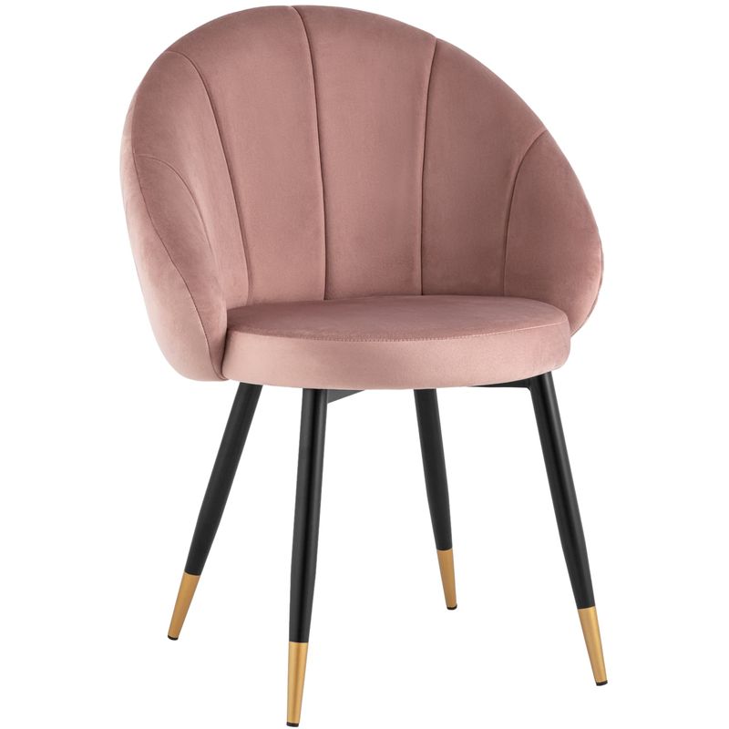 Стул Alberto Chair Розовый Велюр Розовый пастельный Черный Золотой в Орле | Loft Concept 