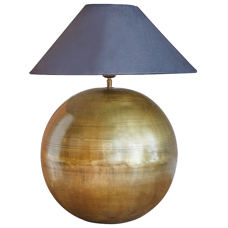 Настольная лампа с абажуром Metall Brass Ball Table Lamp Серый Латунь Настольная лампа с абажуром Metall Brass Ball Table Lamp Серый Латунь в Орле | Loft Concept