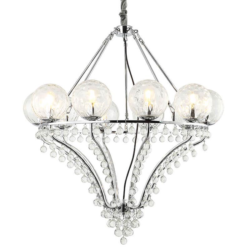 Люстра Melaine Chandelier chrome Хром Прозрачный (Transparent) Люстра Melaine Chandelier chrome Хром Прозрачный (Transparent) в Орле | Loft Concept