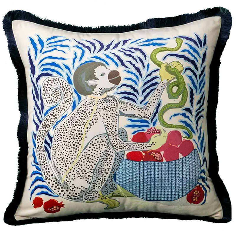 Декоративная подушка Monkey and Snake Cushion Бежевый Мульти Декоративная подушка Monkey and Snake Cushion Бежевый Мульти в Орле | Loft Concept