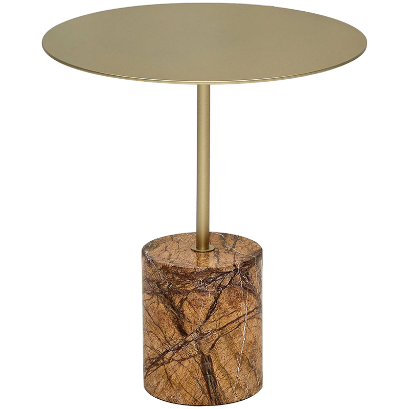 Приставной стол Thabi Light Brown Side table Коричневый Золотой Приставной стол Thabi Light Brown Side table Коричневый Золотой в Орле | Loft Concept