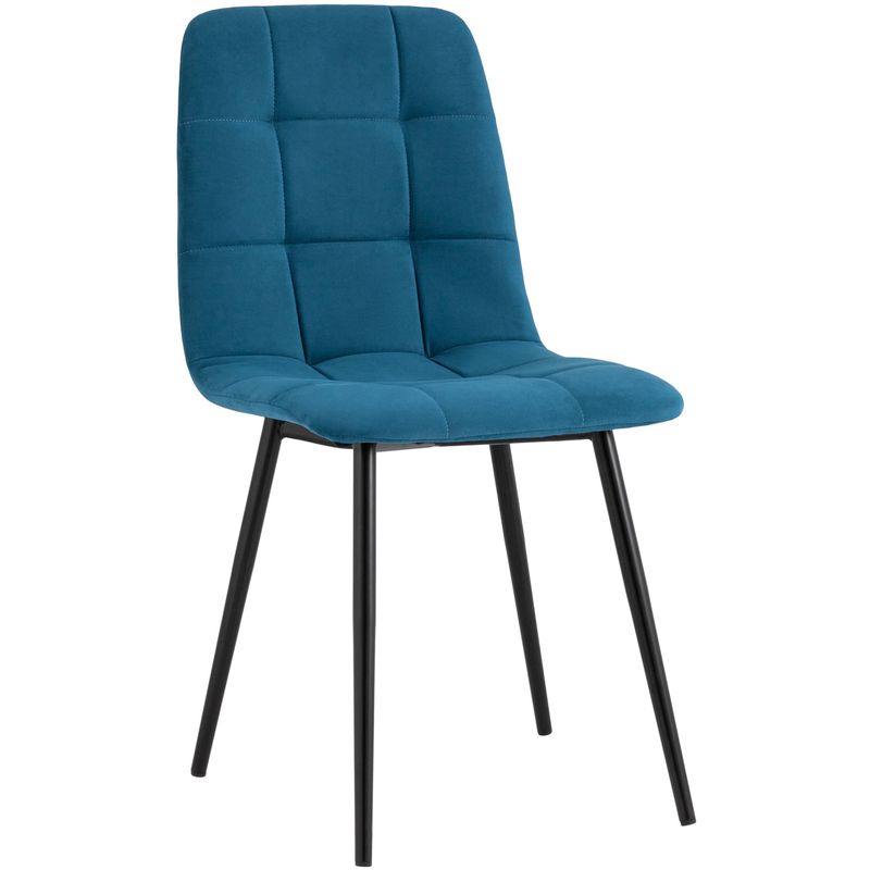 Стул NANCY S-2 Chair Пыльно-Синий Велюр Синий Черный Стул NANCY S-2 Chair Пыльно-Синий Велюр Синий Черный в Орле | Loft Concept