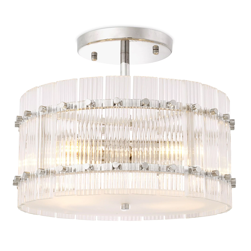 Потолочный светильник Eichholtz Ceiling Lamp Ruby Round Nickel Никель Прозрачное Стекло Потолочный светильник Eichholtz Ceiling Lamp Ruby Round Nickel Никель Прозрачное Стекло в Орле | Loft Concept