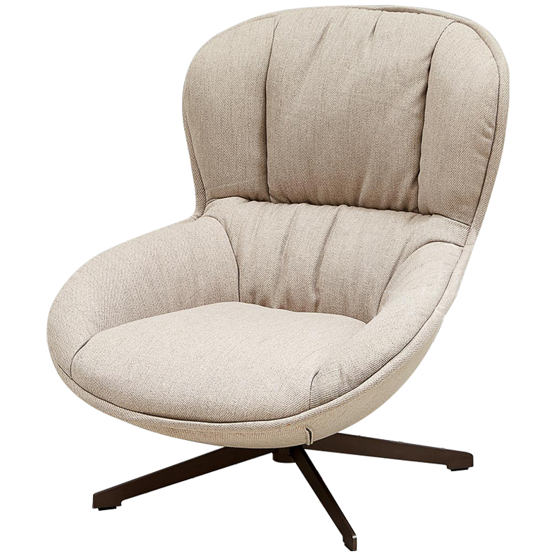 Кресло вращающееся бежевое Kemp Armchair Бежевый Коричневый Кресло вращающееся бежевое Kemp Armchair Бежевый Коричневый в Орле | Loft Concept