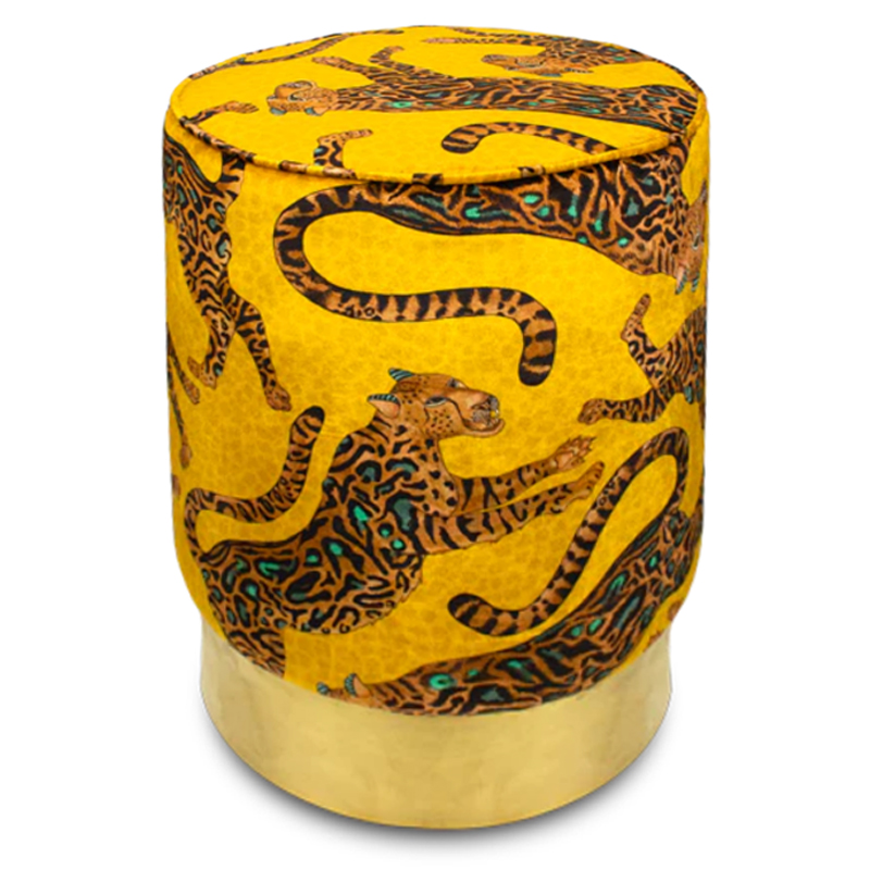 Пуф Орнамент Леопарды Cheetah Kings Gold Velvet Pouffe Оранжевый Латунь Пуф Орнамент Леопарды Cheetah Kings Gold Velvet Pouffe Оранжевый Латунь в Орле | Loft Concept