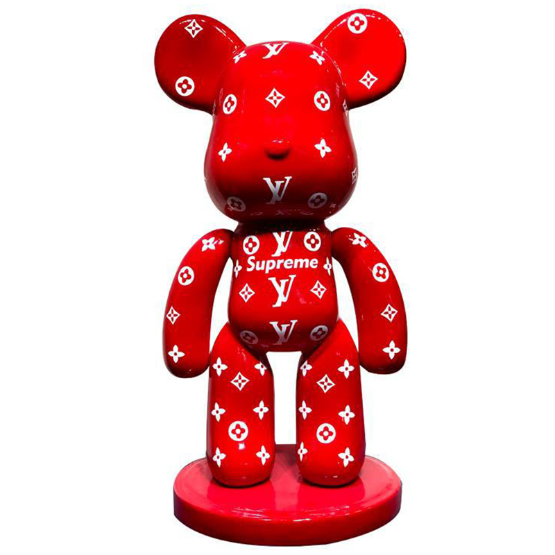 Статуэтка Bear Supreme on stand Красный Белый Статуэтка Bear Supreme on stand Красный Белый в Орле | Loft Concept