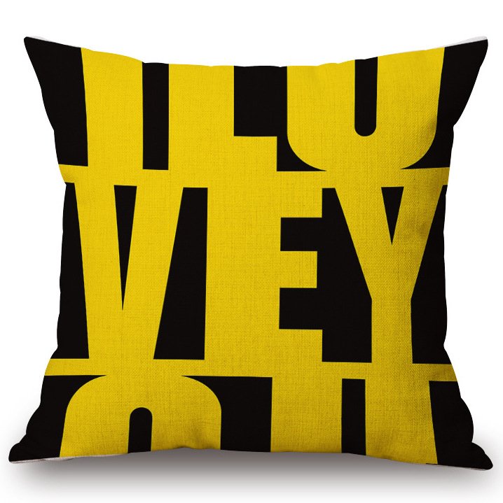 Декоративная подушка Yellow Letters Декоративная подушка Yellow Letters в Орле | Loft Concept