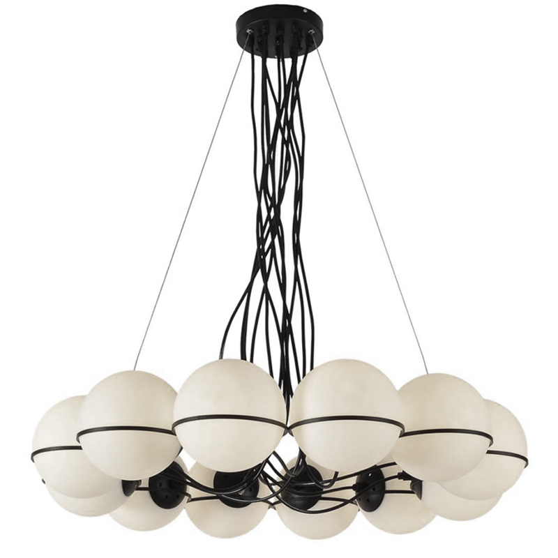 Люстра Gino Sarfatti Model 2109 12 Lamp Черный Прозрачный белый Люстра Gino Sarfatti Model 2109 12 Lamp Черный Прозрачный белый в Орле | Loft Concept