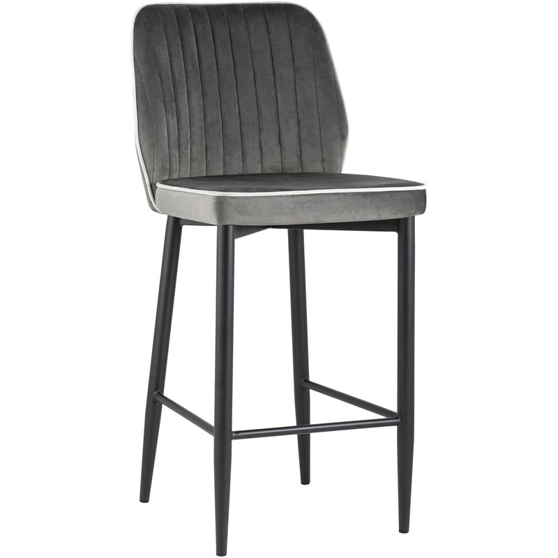 Стул Lawrence Chair Серый Велюр Белый кант Серый Белый Черный Стул Lawrence Chair Серый Велюр Белый кант Серый Белый Черный в Орле | Loft Concept