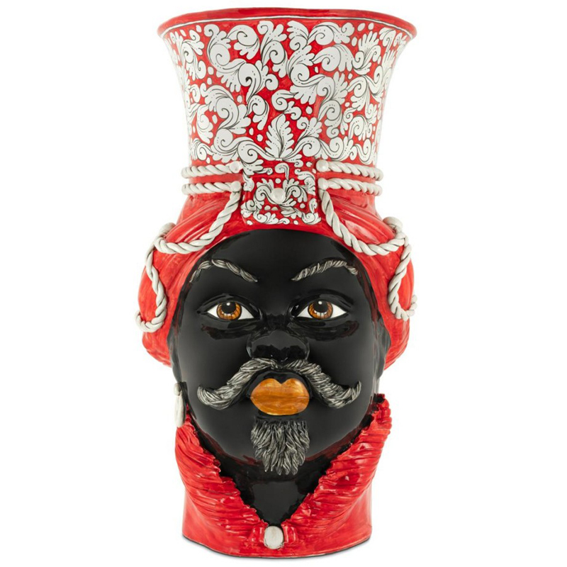 Ваза Vase Moro Man Giant Ornate Красный Черный в Орле | Loft Concept 