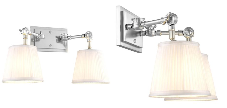 Бра Wall Lamp Wentworth Double Nickel+White Бра Wall Lamp Wentworth Double Nickel+White - Loft-Concept в Орле