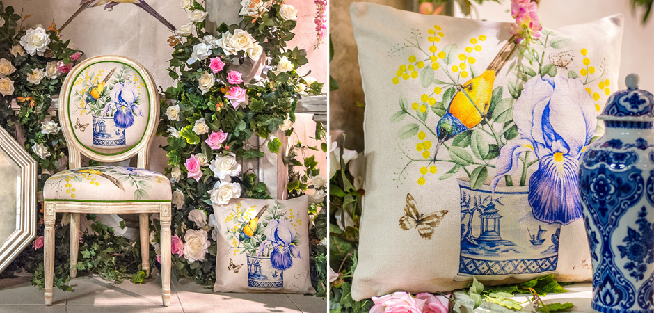 Декоративная подушка Blue Iris Pillow Декоративная подушка Blue Iris Pillow - Loft-Concept в Орле