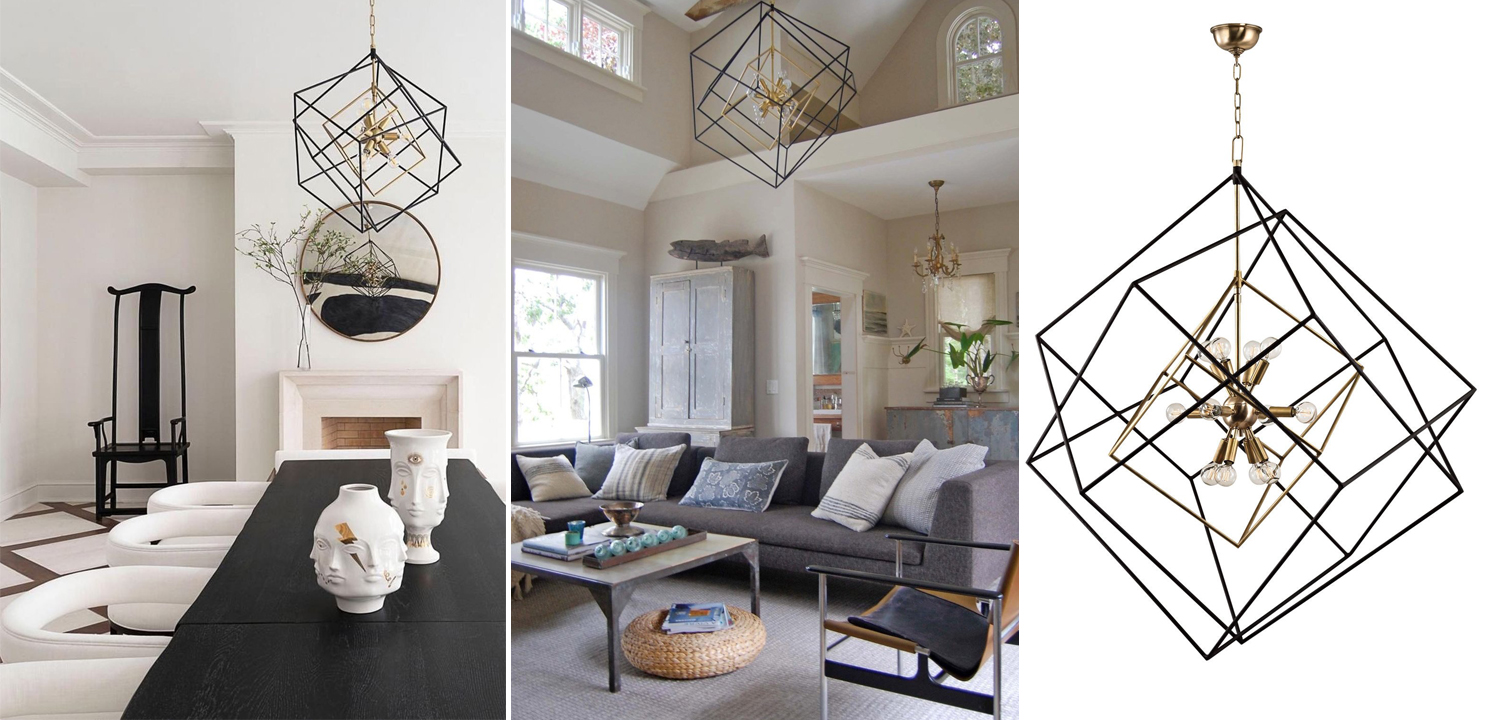 Люстра CUBIST Pendant Black and Gold 9 lamp - фото №1