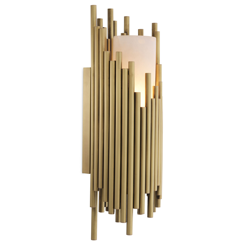 Бра Eichholtz Wall Lamp Bartoli Латунь Античная полированная Белый Бра Eichholtz Wall Lamp Bartoli Латунь Античная полированная Белый в Орле | Loft Concept