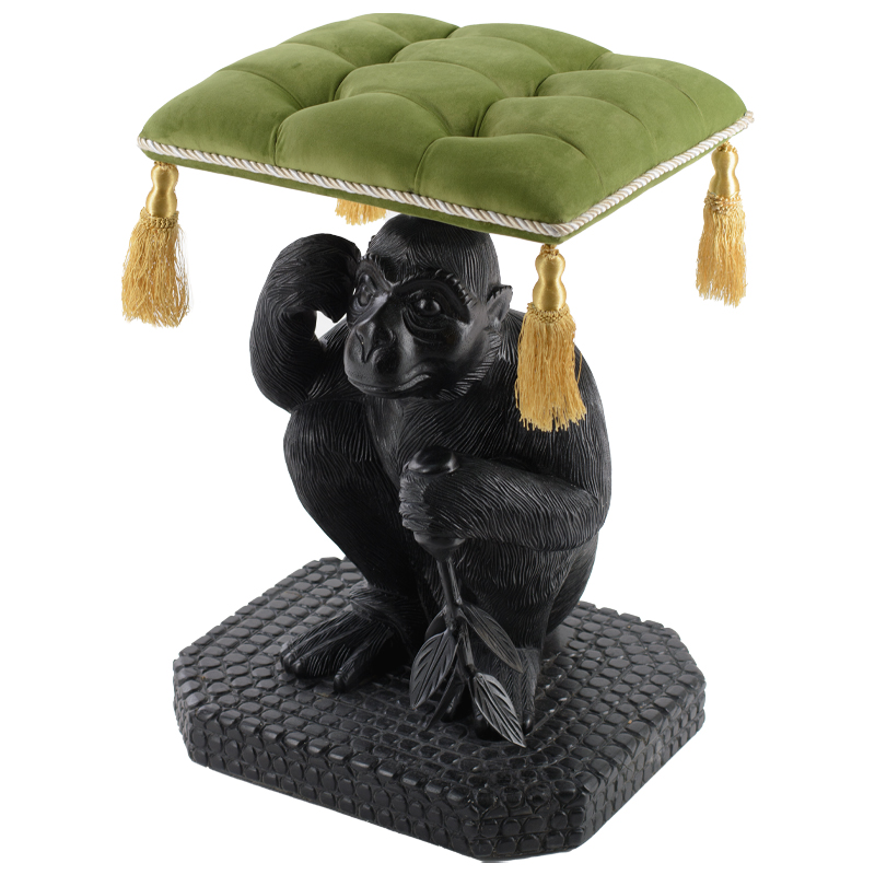 Табурет Stool Monkey ручная работа Черный Зеленый Табурет Stool Monkey ручная работа Черный Зеленый в Орле | Loft Concept