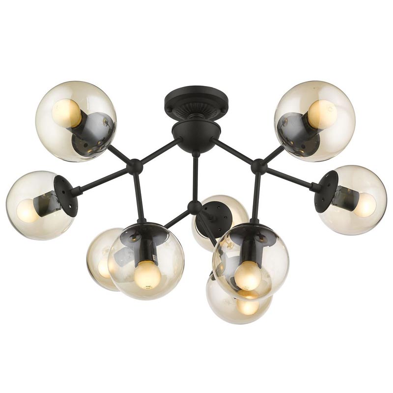 Потолочный светильник Ceiling Lamp Modo 9 black Черный Янтарный Потолочный светильник Ceiling Lamp Modo 9 black Черный Янтарный в Орле | Loft Concept