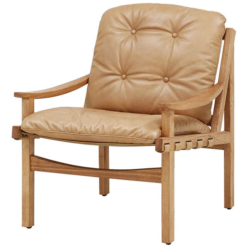 Кресло Bonfils Beige Armchair Бежевый Древесина Латунь Кресло Bonfils Beige Armchair Бежевый Древесина Латунь в Орле | Loft Concept