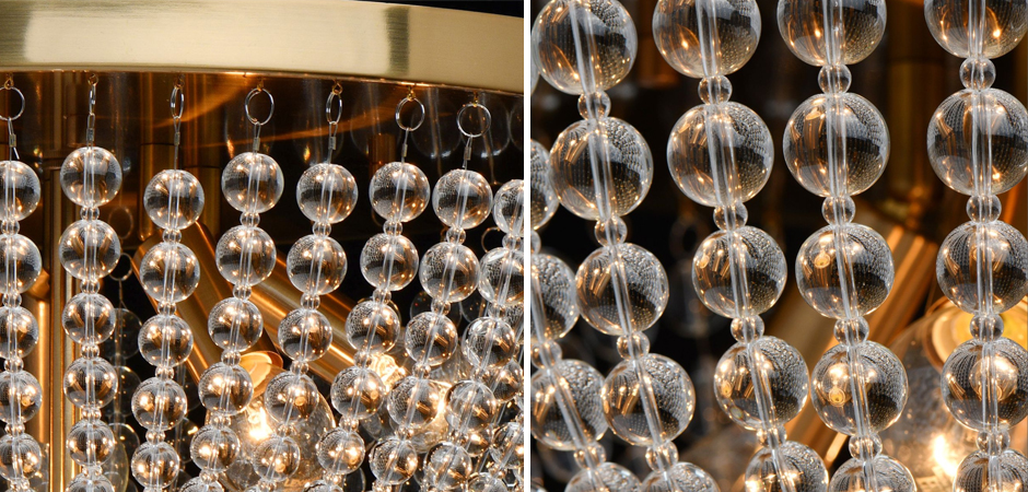 Потолочный светильник Virginia Clear Beads ceiling Gold L Потолочный светильник Virginia Clear Beads ceiling Gold L - Loft-Concept в Орле