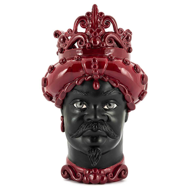 Ваза VASE MORO MAN MED. MAT H45 burgundy Черный Бургундский красный Ваза VASE MORO MAN MED. MAT H45 burgundy Черный Бургундский красный в Орле | Loft Concept