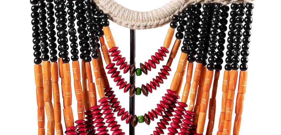 Африканское Ожерелье на подставке NECKLACE BLACK ORANGE RED ON STAND Африканское Ожерелье на подставке NECKLACE BLACK ORANGE RED ON STAND - Loft-Concept в Орле